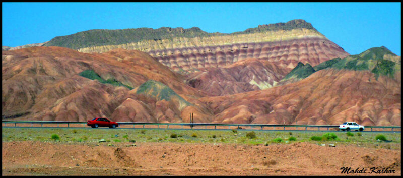 The Colorful Mountains of the Qom-Kashan Freeway: